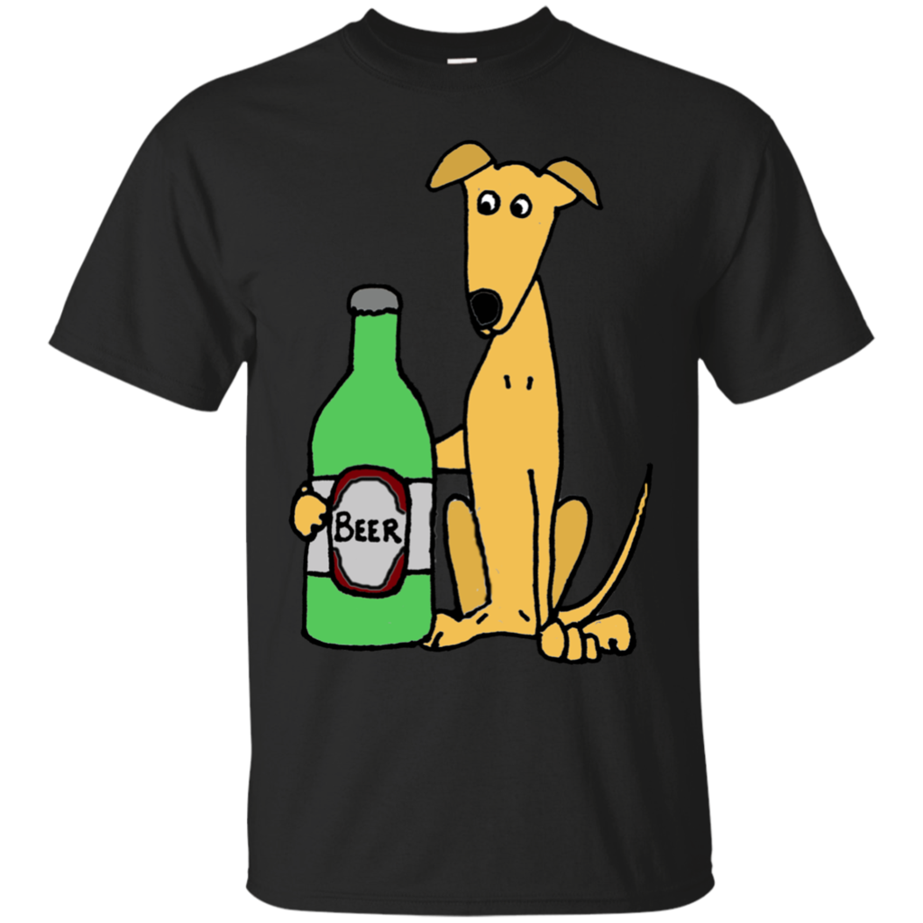 Cool Funny Greyhound Dog with Large Beer T-Shirt & Hoodie Sweatshirt