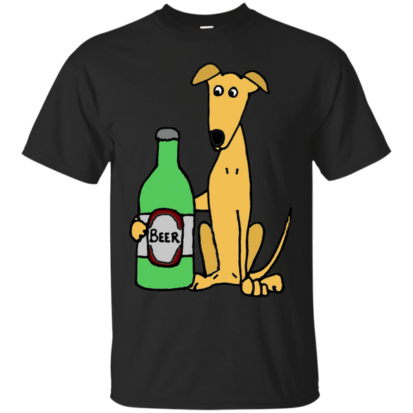 Cool Funny Greyhound Dog with Large Beer T-Shirt & Hoodie Sweatshirt