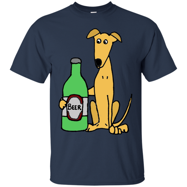 Cool Funny Greyhound Dog with Large Beer T-Shirt & Hoodie Sweatshirt