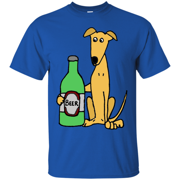 Cool Funny Greyhound Dog with Large Beer T-Shirt & Hoodie Sweatshirt